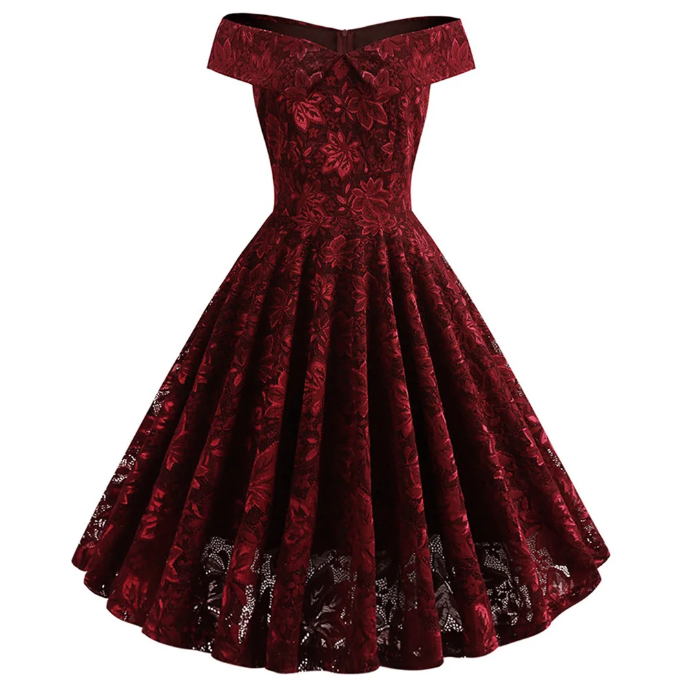 Joineles 60s Одри Хепберн женское ретро платье пикантное с открытыми плечами рукава