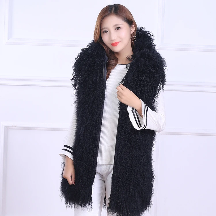 Стильный жилет из натурального меха монгольской овцы, жилет из натурального меха KSR189
