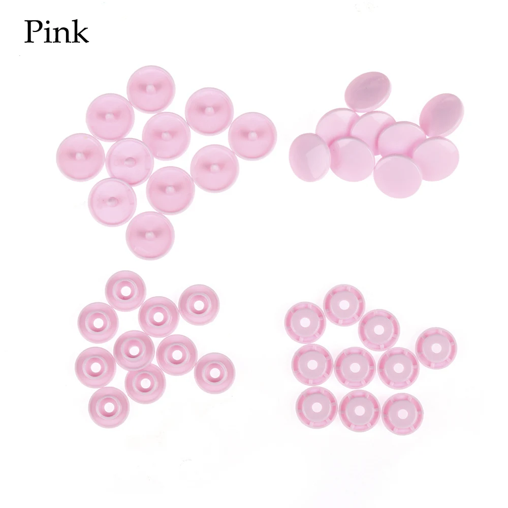 pink Высокое качество 10 комплектов круглые полимерные кнопки пластиковые защелки аксессуары для одежды пресс крепеж попперы шпильки Размер T5 шапки - Цвет: pink