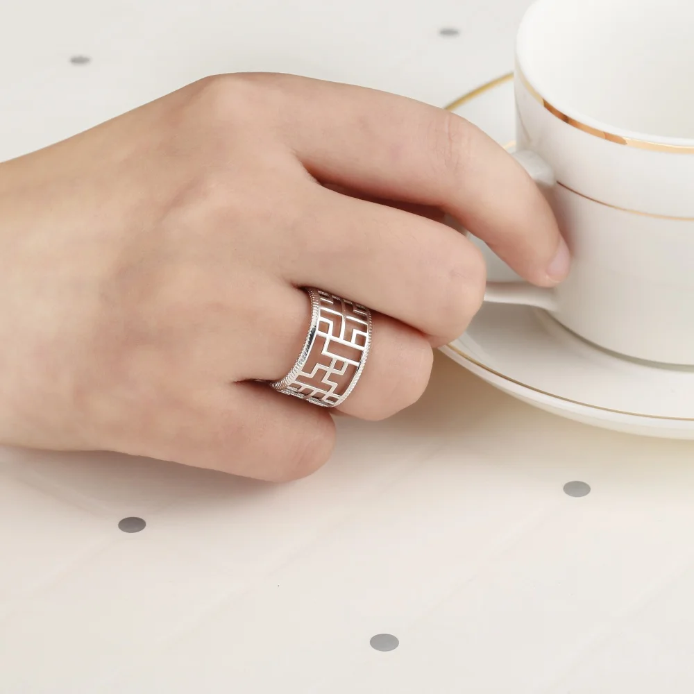 Ожерелье из стерлингового серебра с розовым цветком двустороннее кожаное кольцо