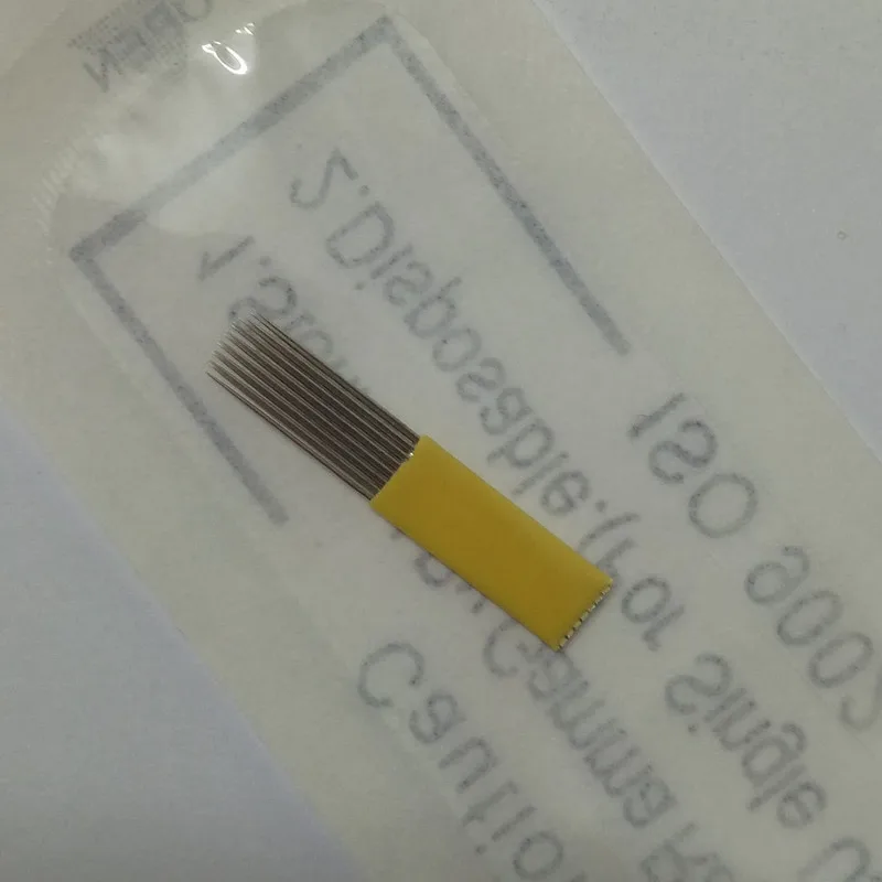 100 шт. 15 Pin двойные иглы Лезвия для перманентных татуажных бровей Советы ручная