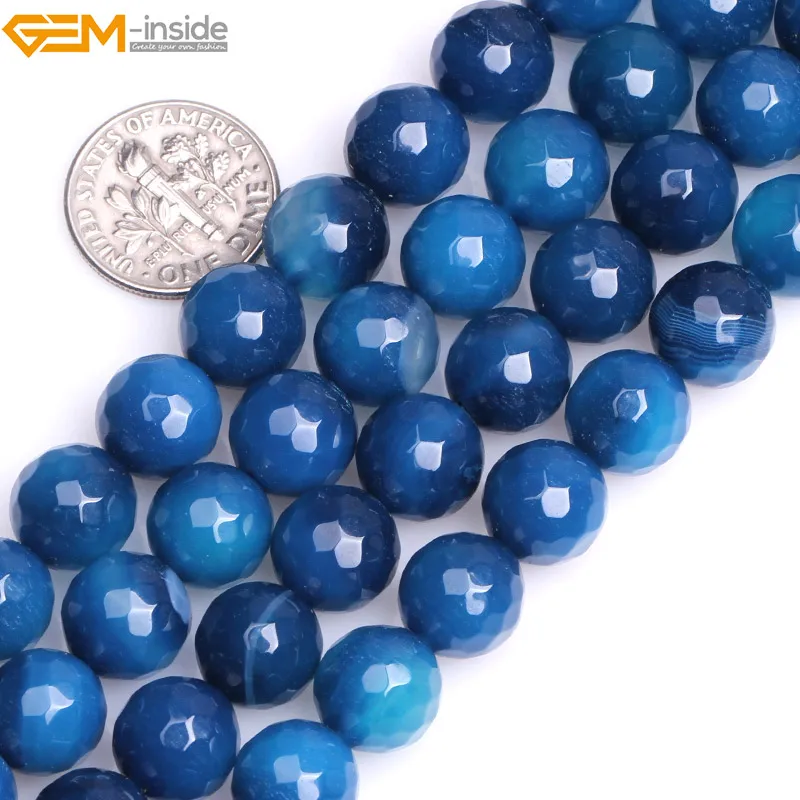 6 10 мм крашеные цветные Круглые граненые каменные бусины темно синие Агаты для