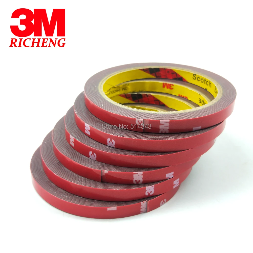 3M 4229P(0,8 мм) клейкая лента с двойным покрытием для склеивания различных автомобильных поверхностей, Размер 8 мм х 3 м, 1 шт./лот