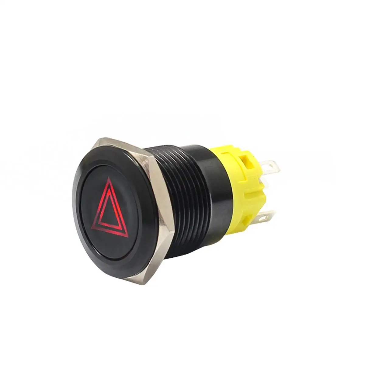 Hazard Light L 12V 19 мм светодиодный индикатор светильник лампа приборной панели Панель Предупреждение светильник металлический кнопочный переключатель Выключатель без фиксации ВКЛ/ВЫКЛ для автомобиля яхта корабль - Цвет: Hazard Light L