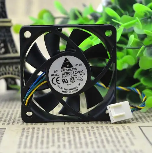 Delta 6015 DC 12V 0.36A 6CM AFB0612VHC 60*60*15MM 4-line PWM CPU Chassis Cooling Fan | Fans &amp