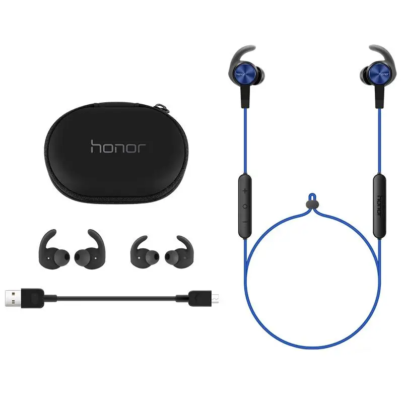 Blue Honor xSport наушники Bluetooth V4.1 беспроводные наушники-вкладыши AM61 спортивные водонепроницаемые наушники для бега Голосовое управление - Цвет: Blue