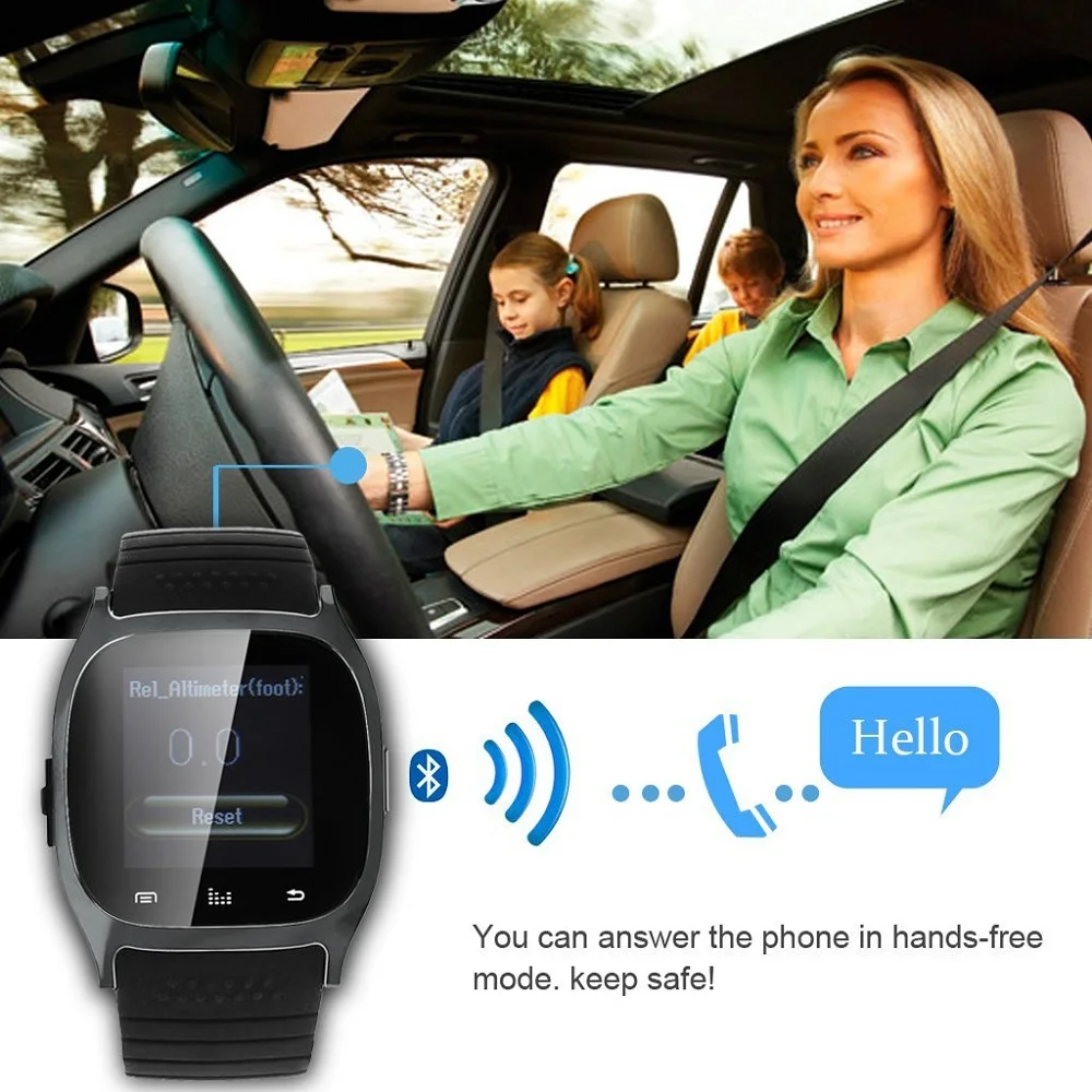 Водонепроницаемый smartwatch m26 bluetooth smart watch with led alitmeter плеера шагомер для android