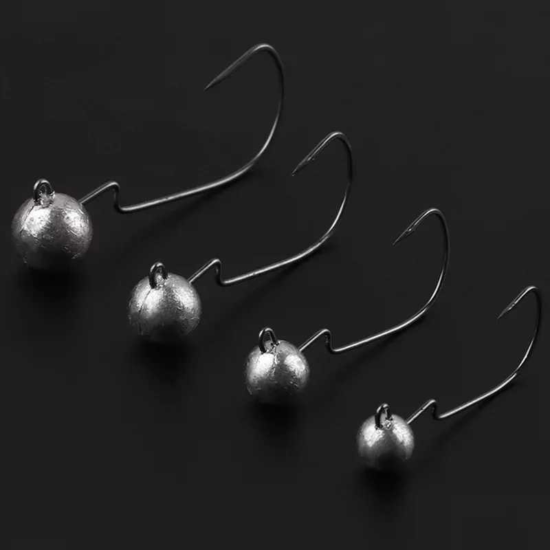 5 шт. рыболовный крючок 1/0 #-4/0 # с круглым свинцовым грузилом из высокоуглеродистой