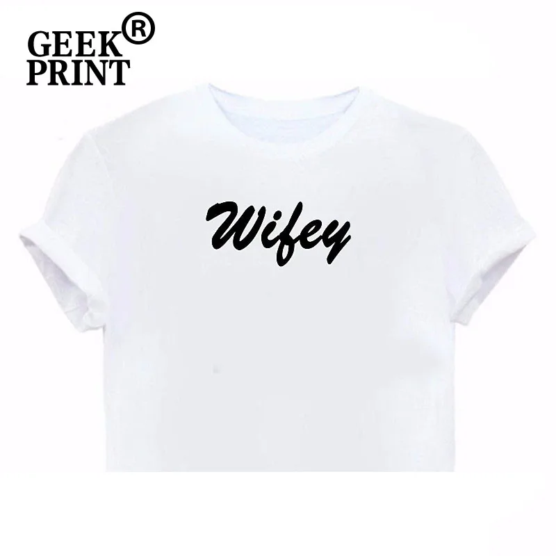 Женские топы с принтом Wifey футболка для жены мужа подходящие к мужу футболки