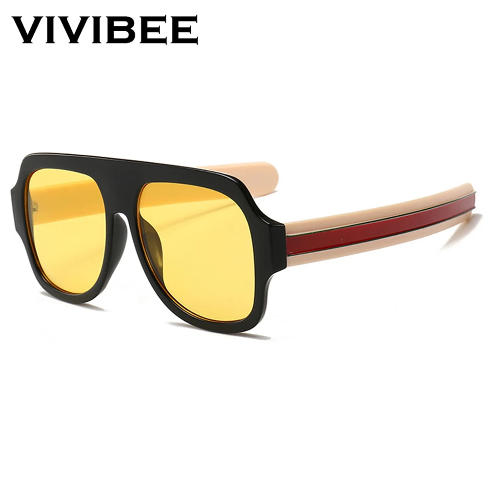 VIVIBEE модные негабаритные специальные хип-хоп солнцезащитные очки для мужчин 2019