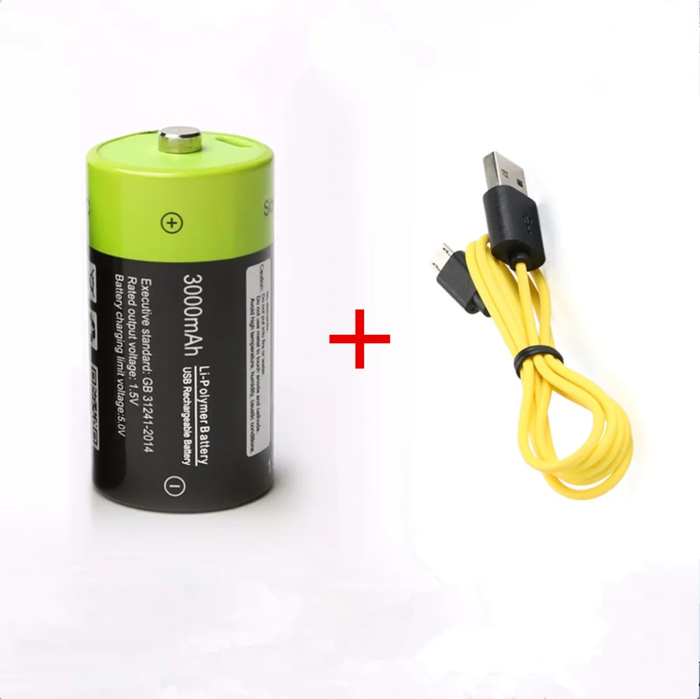 D Горячая ZNTER 1,5 V 3000mAh перезаряжаемая батарея C размер USB перезаряжаемая литий-полимерная батарея заряжается кабелем Micro USB - Цвет: D