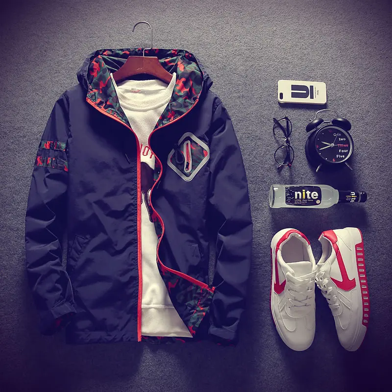 Модная мужская куртка с капюшоном уникальный Камуфляжный лоскутный дизайн