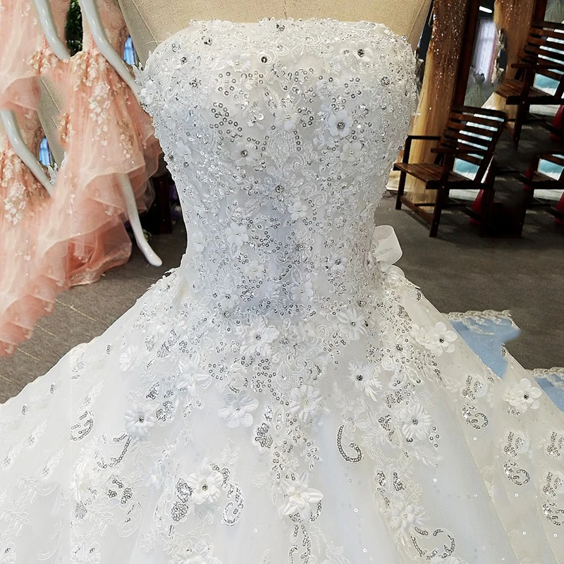 Do Dower Новое роскошное сексуальное свадебное платье без бретелек Цветочная