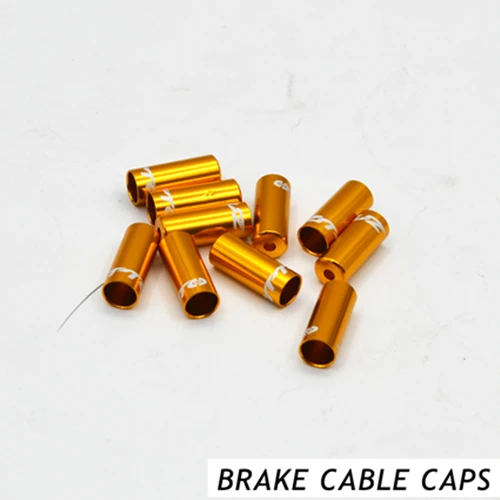 10pcs BRAKE GOLD 10 шт. алюминий сплав Велоспорт велосипед тормозной кабель советы велосипедный переключатель Перестановка/тормозной кабель наконечники CoreInner провода наконечники - Цвет: 10pcs BRAKE GOLD