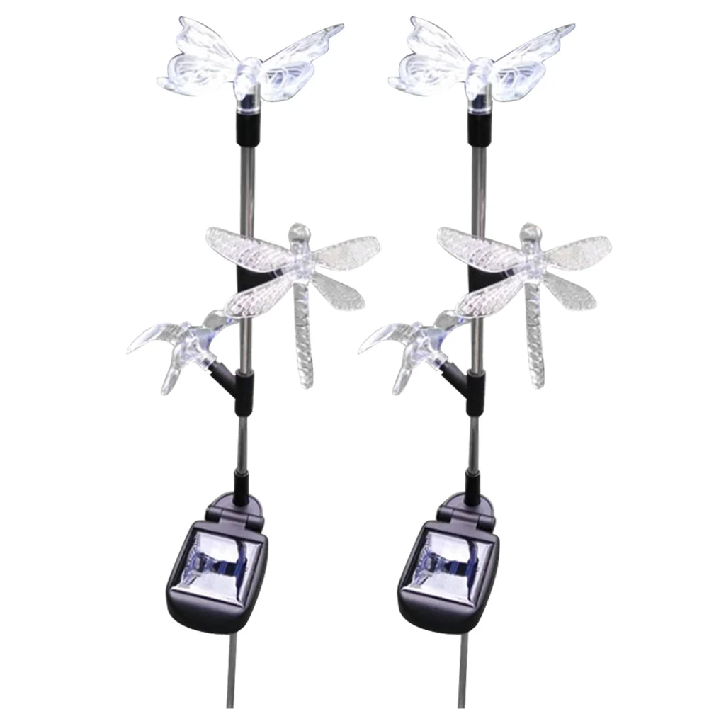 

High 1pc/ 2pcs Solar Power Outdoor Garden LED Butterfly Dragonfly Hummingbird Lawn Lamp Party Christmas Decor Lights LG66