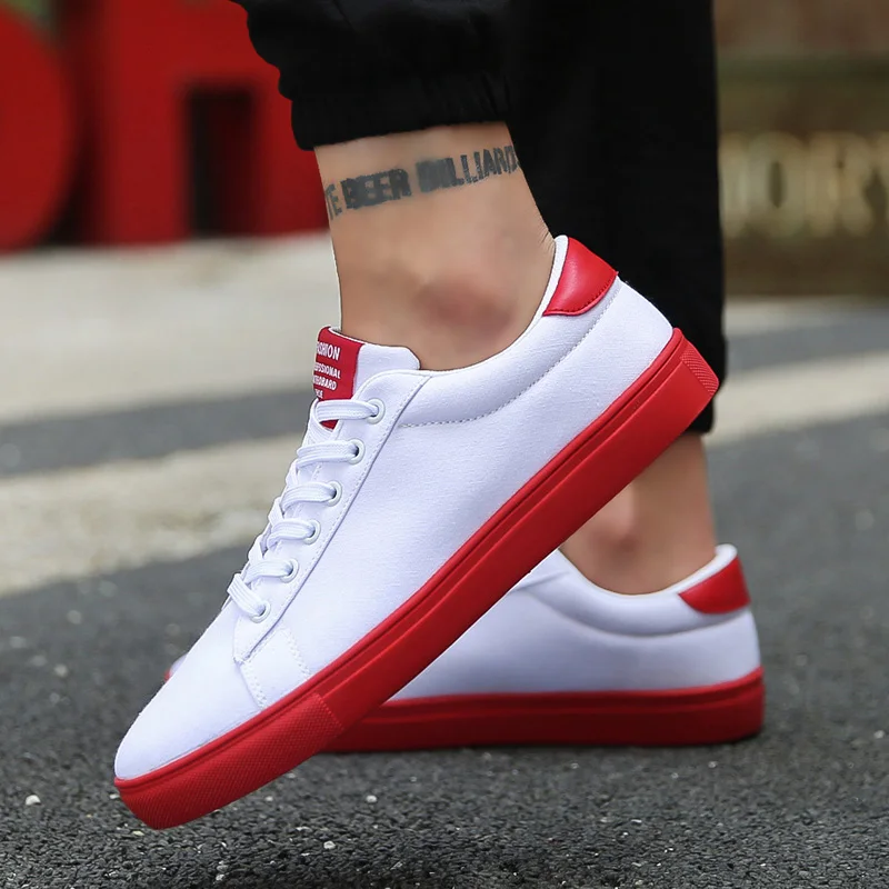 2018 новые маленькие белые туфли Джокера мужские повседневные парусиновые
