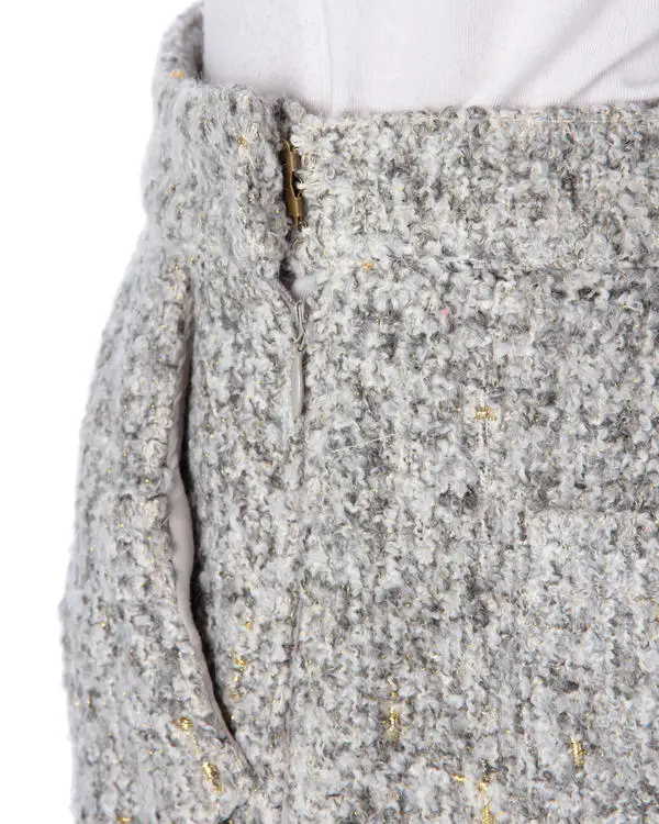 Японская Смешанная шерстяная Золотая Женская юбка Li * lisa с лямками на спине |