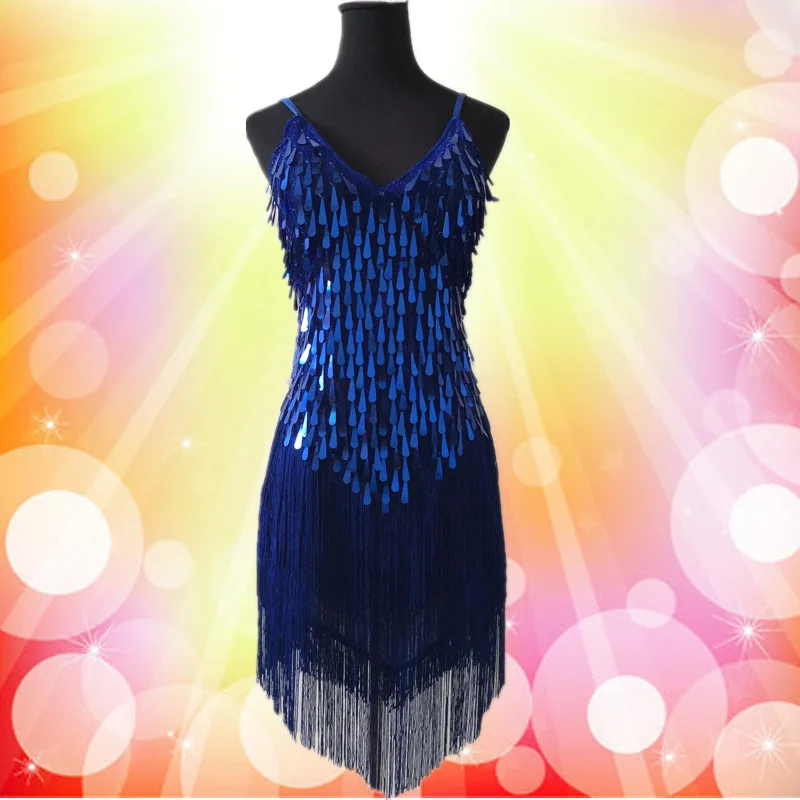 Представление сцены бахрома с блестками платье кисточками для латинских танцев