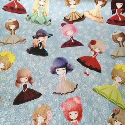 Искусственный искусственная кожа 50*135 см Kawaii Мультфильм искусственная кожа с тиснением лист для самостоятельного пошива одежды сумки узел-бант Декор - Цвет: blue