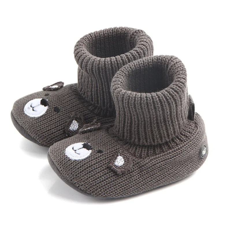 2018 зимняя детская обувь для мальчиков и девочек с мультяшным медведем первые