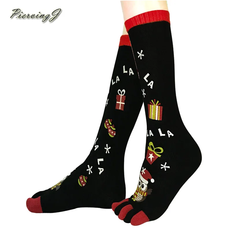 1 пара женские рождественские носки с пятью пальцами | Женская одежда
