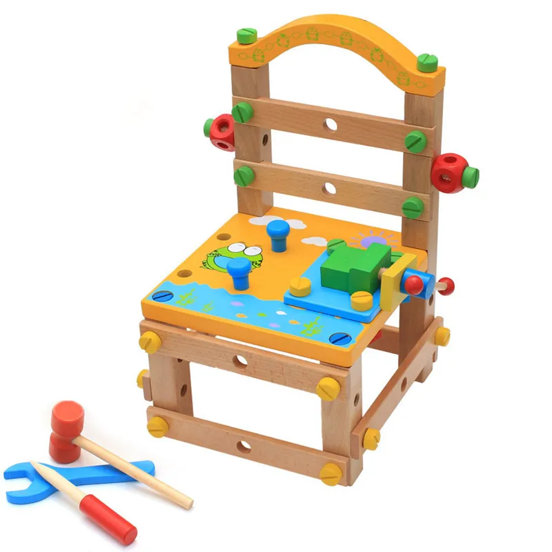 Wooden Toys Disassembly Tools Chairs Nuts Assemblies Luban Intellectuals Learning for Children | Игрушки и хобби