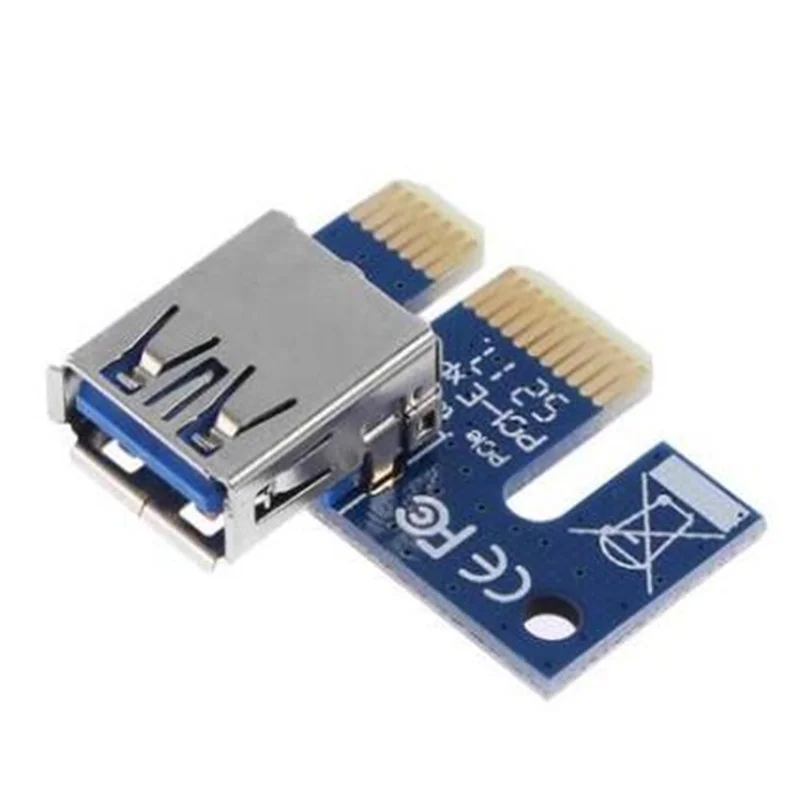 Pico PSU VER006 PCI-E Riser Card PCIE 1X 16X Удлинительный адаптер 60 см USB 3 0 кабель SATA 4Pin Molex Power для