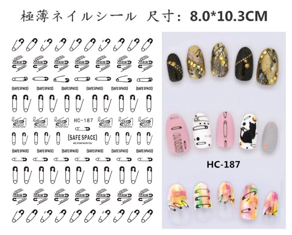 HC-187 красочная заколка с английскими буквами черные цветные буквы стикеры 3d на