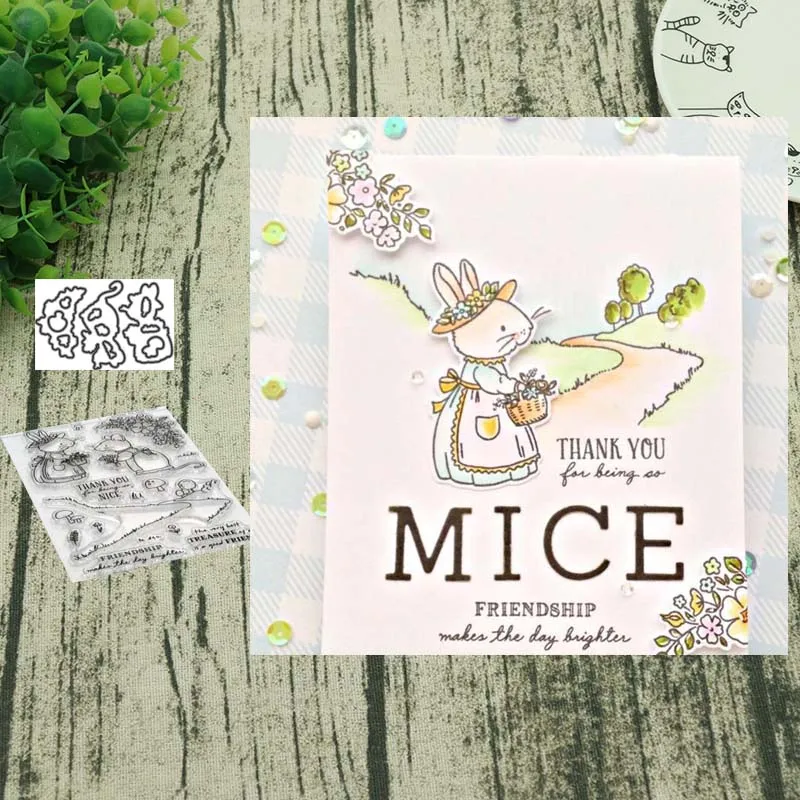 Mother mouse штампы для резки металла и четкие DIY Скрапбукинг трафарет открыток бумага