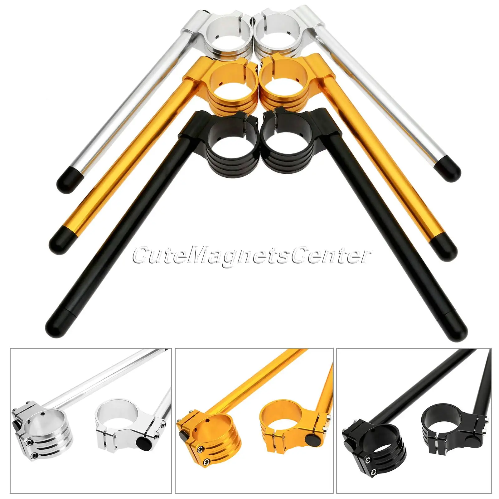 55 мм CNC алюминиевый руль для мотоцикла Универсальный Гоночный Регулируемый зажим