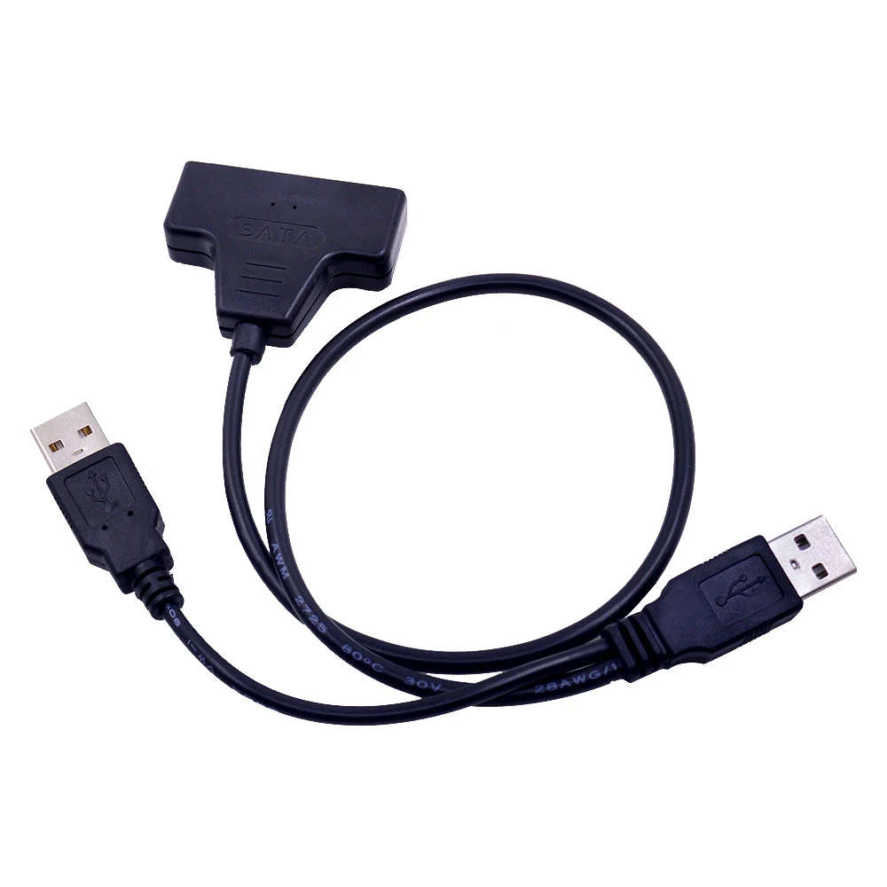 CHIPAL 10 шт. USB 2 0 до 7 + 15 22Pin SATA 3 Кабель адаптер конвертер для 5 дюймового жесткого