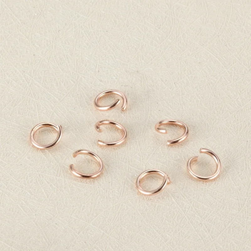 Незамкнутые соединительные кольца 6 мм из нержавеющей стали цвета розового
