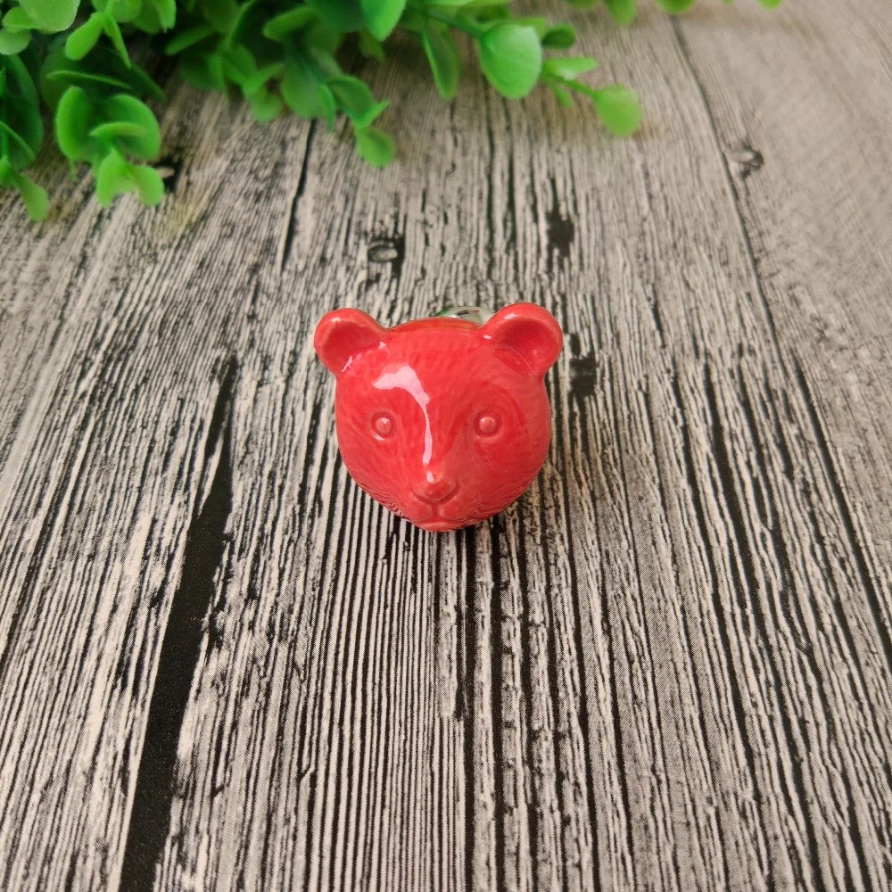 Красный цвет Симпатичные Ручки Керамические ручки для ящика Тянет девочек