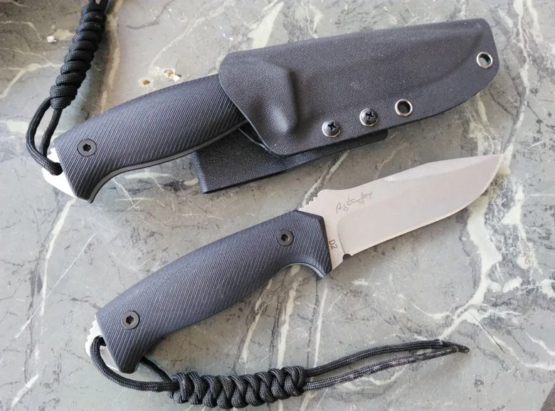 Benys Горячая фиксированным лезвием Ножи Stonewashed D2 лезвие черный G10 ручка охотничий лагерь выживания тактический Прямые ножи Открытый Инструменты
