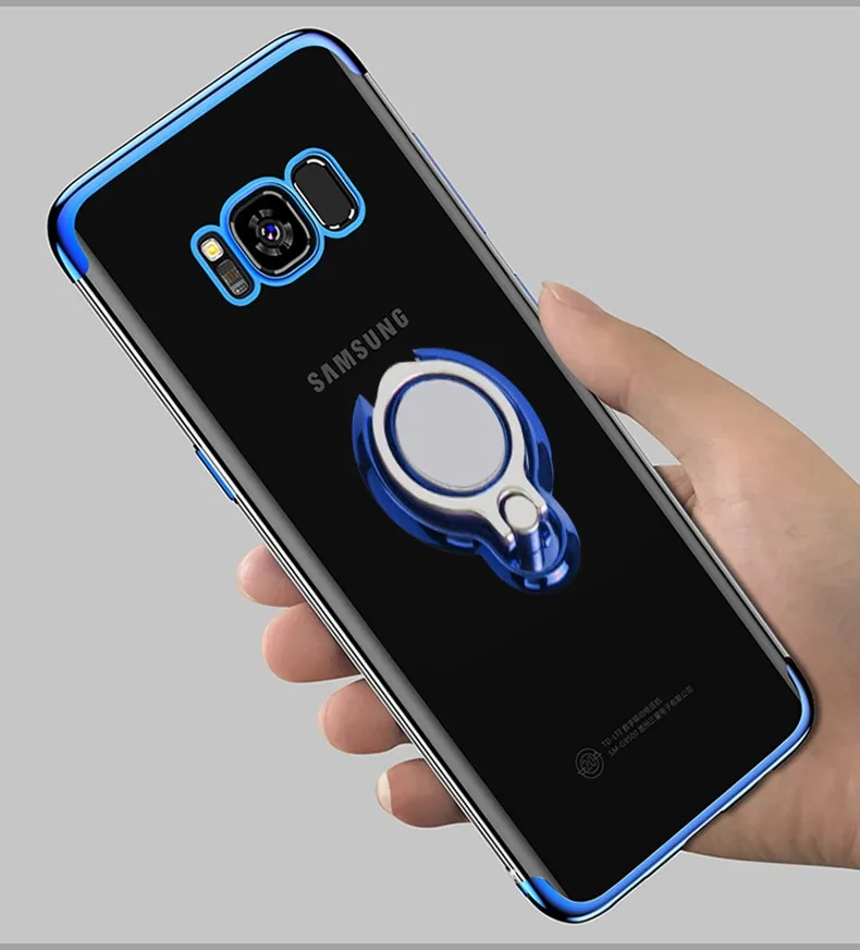 Магнитное автомобильное кронштейн Прозрачный чехол для samsung Galaxy S9 S8 плюс note9 J3 J7 J4 J6 A4 A6 J2 J5 J7 prime чехол Крышка