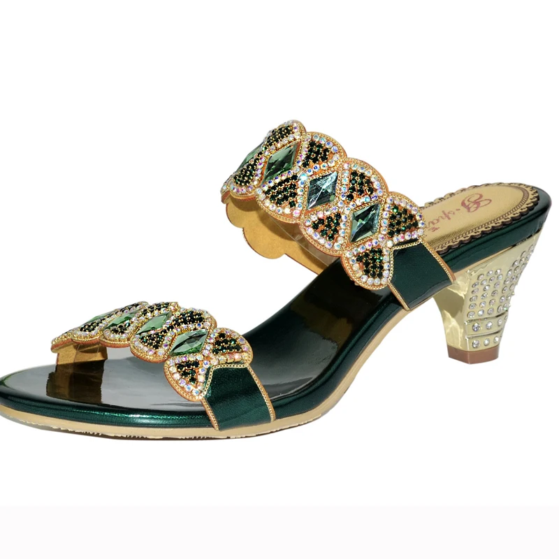 Женские шлепанцы на толстом каблуке рюмочка пляжные и свадебные вечерние