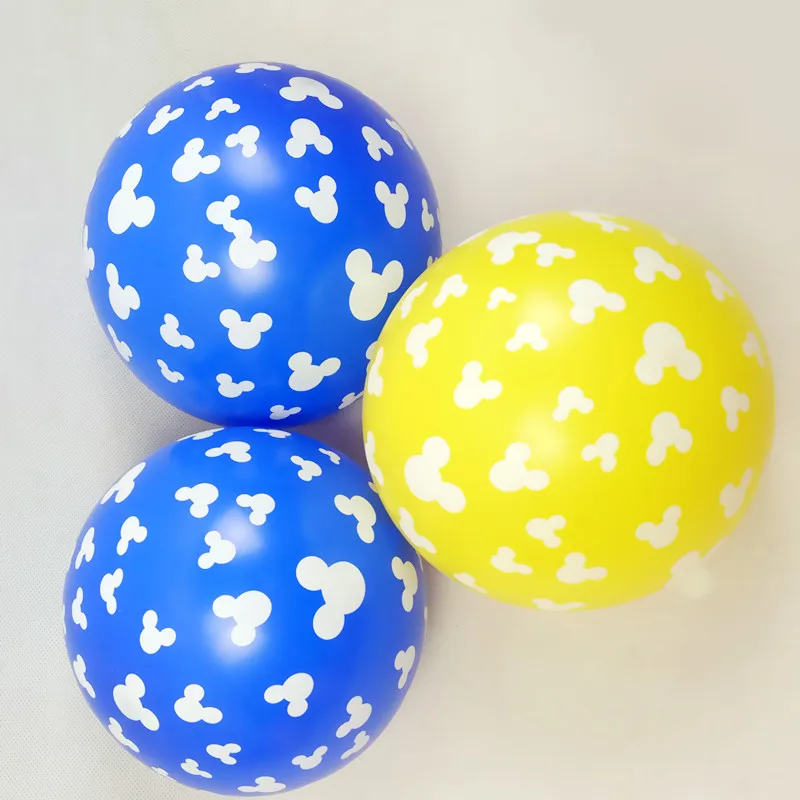 yellow and blue 12 дюймов Микки голова Минни латексные шары толстые латексные гелиевые шары для рождества Карнавал Праздник День Рождения Вечеринка воздушные шары - Цвет: yellow and blue