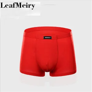 red 680 LeafMeiry горячее нижнее белье мужские мягкие дышащие мужские боксеры шорты - Цвет: red