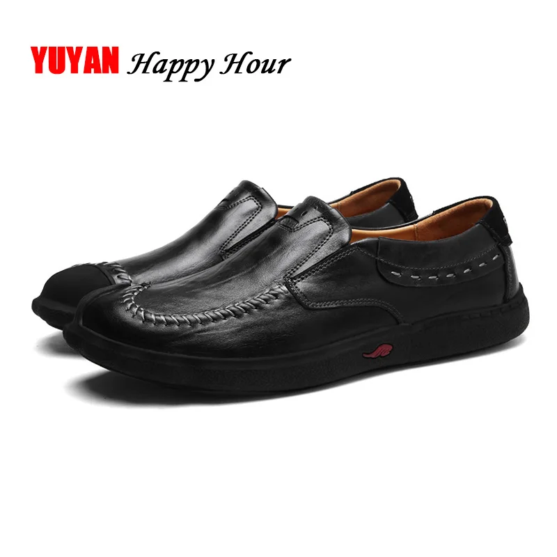 

Men Casual Natural Leather Loafers Slip-on Male Shoes Genuine Leather Mens Casual Shoes KA598