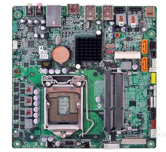 Флэш-память MINI-ITX 17*17 для оригинальной б/у материнской платы H61 Socket LGA 1155 DDR3 USB2.0 SATA2 |