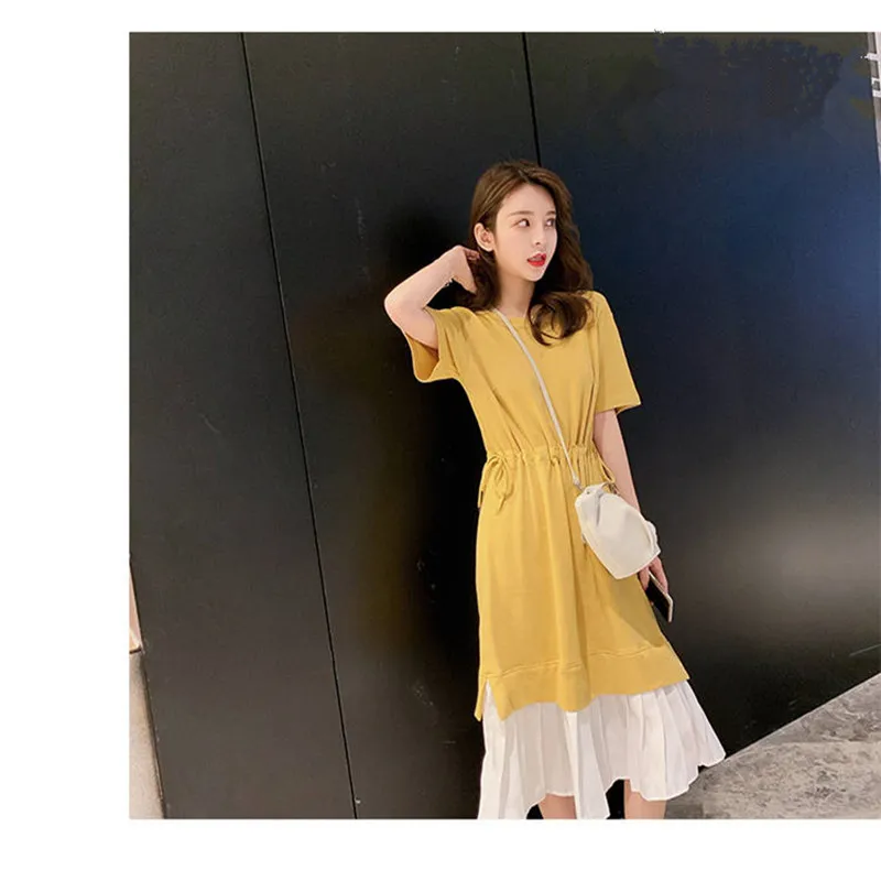 Женское лоскутное платье до середины икры офисное повседневное платье-трапеция