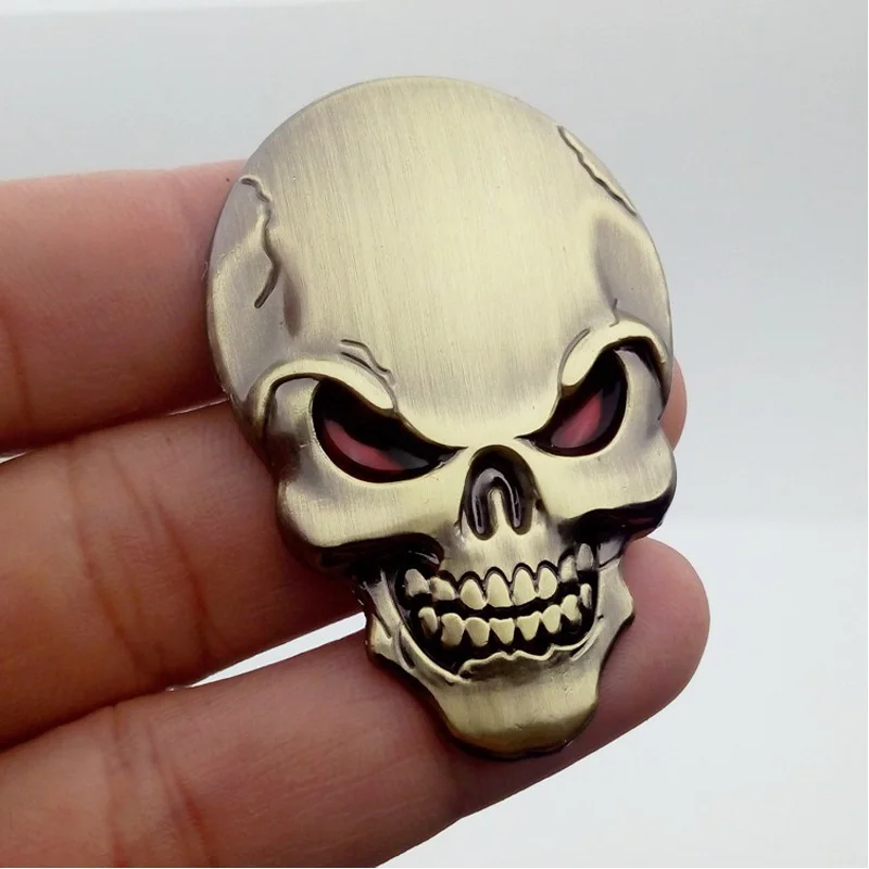 5 штук в партии Фирменная Новинка 3D из металла золотистый и черный череп скелет