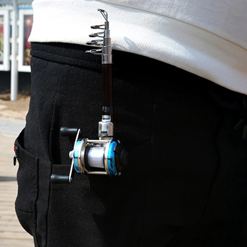 Телескопическая карбоновая портативная Удочка с катушкой сверхтвердая короткая