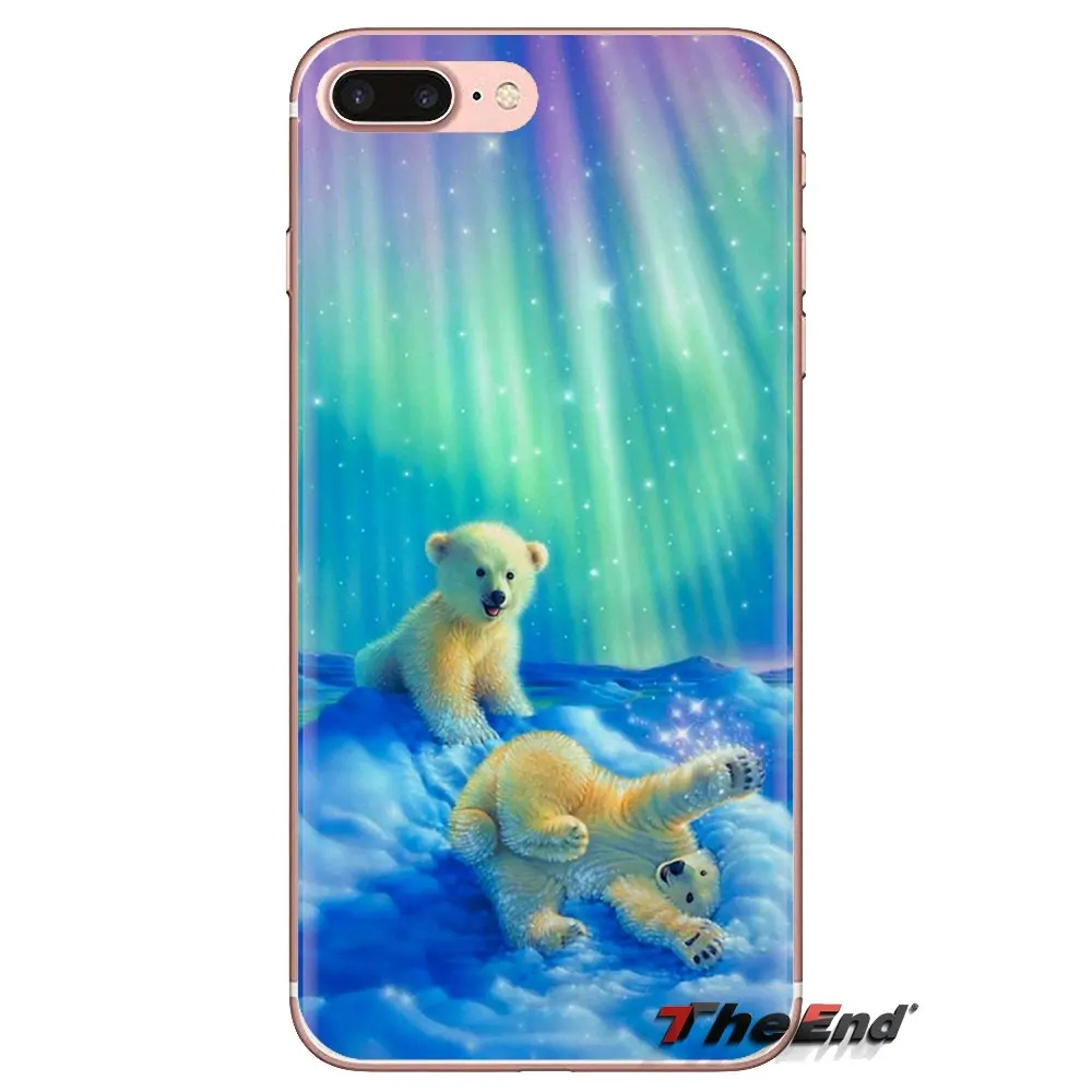 For Samsung Galaxy J1 J2 J3 J4 J5 J6 J7 J8 Plus 2018 Prime 2015 2016 2017 TPU Case Cover Polar Bear Wallpaper in Northern Lights |