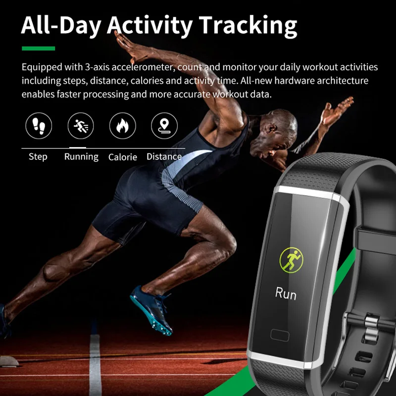 Цветной экран Смарт часы для мужчин и женщин спортивный смарт Браслет фитнес