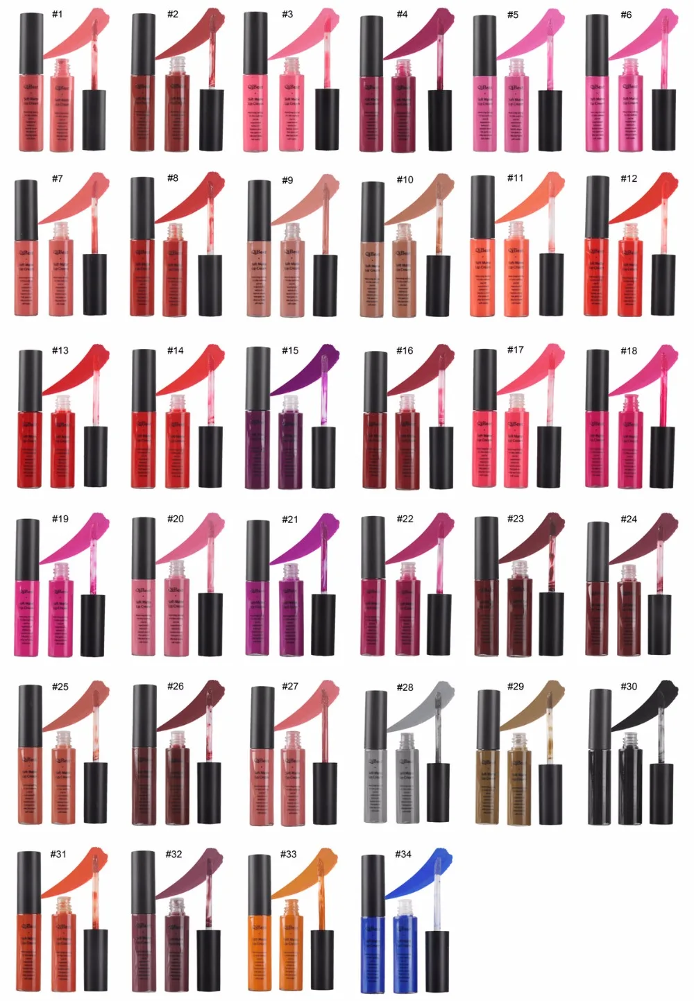 Мягкий матовый крем блеск для губ 24 34 цветов долговечный водостойкая