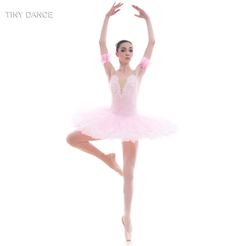 Балетная балетная юбка пачка розового цвета с белой отделкой для взрослых