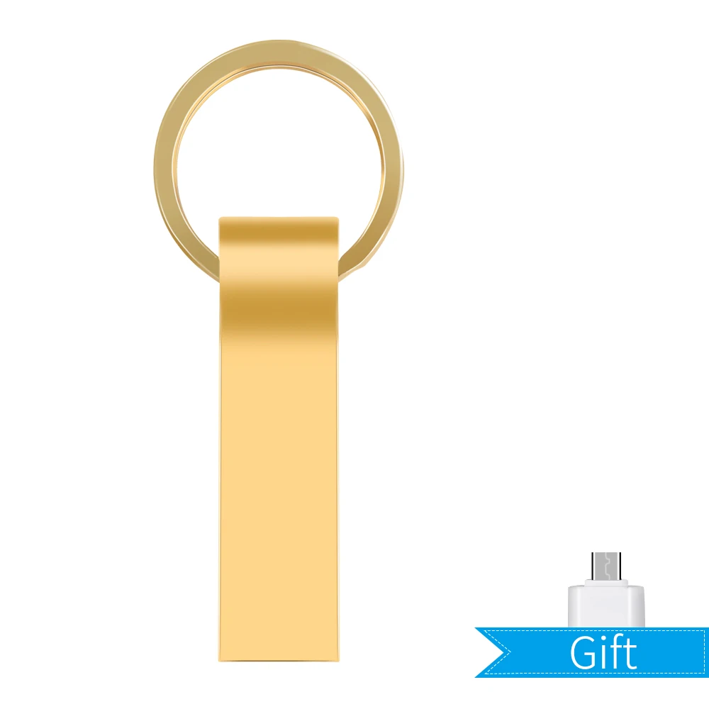 Usb флеш-накопитель 3,0, металлическая флеш-память, высокая скорость, цветной u диск, 64 ГБ, 128 ГБ, 4 ГБ, 8 ГБ, 16 ГБ, 32 ГБ, флешка, подарок,, бесплатный логотип - Цвет: Gold-285