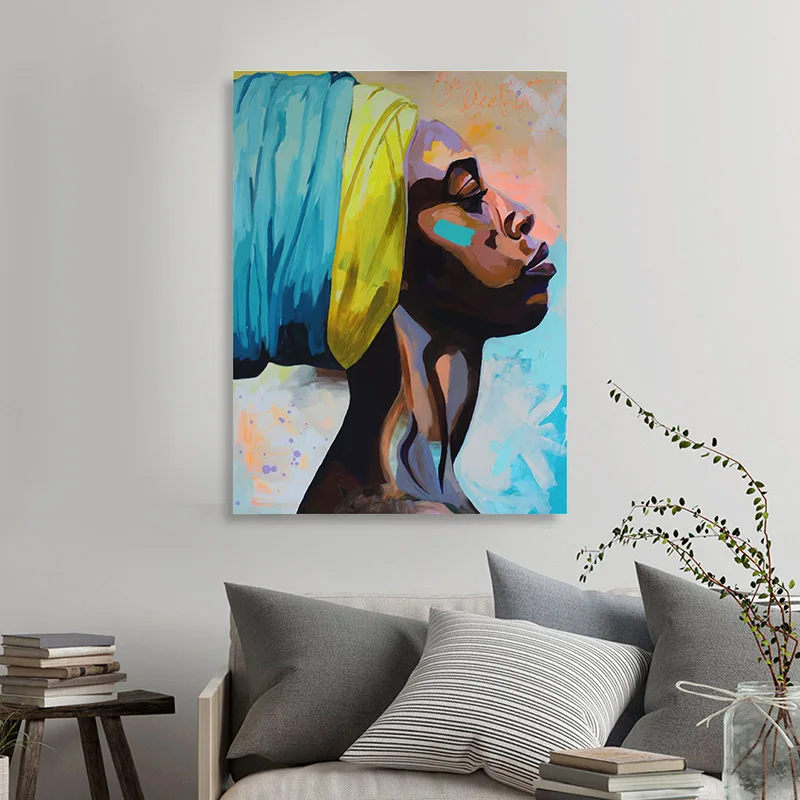 Живопись на холсте Фигуративная картина Декоративное изображение Современное искусство Постер и печать Абстрактный женский портрет Декор для стены в домашнем интерьере гостиной.