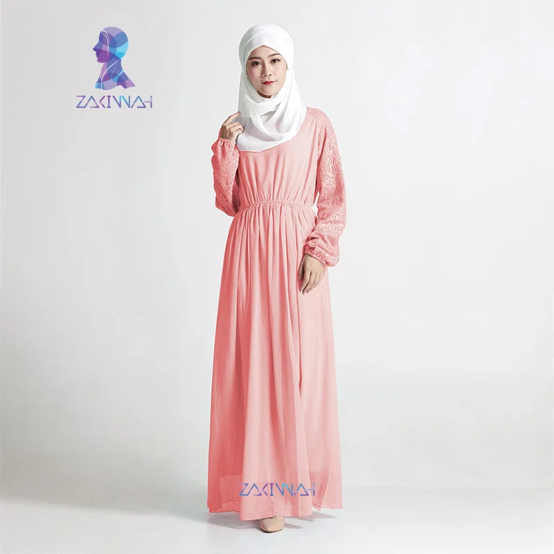 Pinkish A009 S Женская ropa musulman дамы и длинные рукава паранджи мусульманское платье Абая Исламская одежда, Дубай мусульманских мусульманское одеяние мусульмане - Цвет: Pinkish